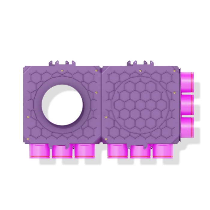 Skrzynka rozdzielcza dwumodułowa przelotowa 200mm, 9x90mm + uszczelki obwodowe